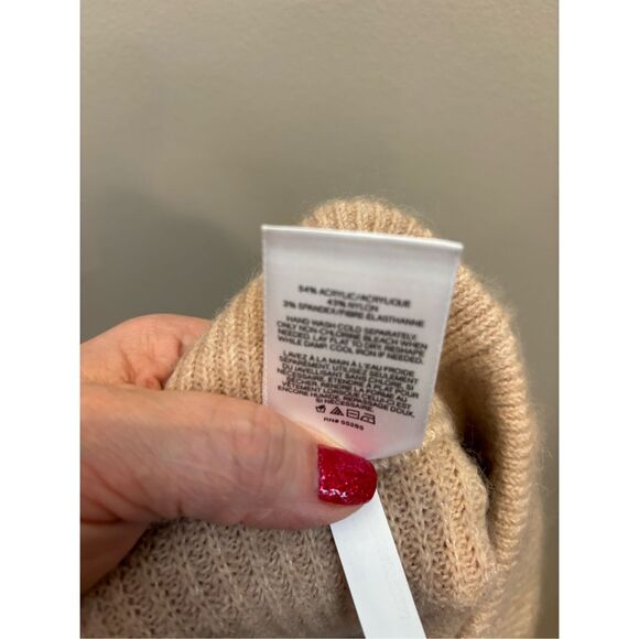 Express NWT L tan acrylic nylon blend sweater joggers w-side pockets drawstring - Picture 5 of 5